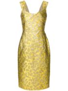 Prada Floral Baroque Fitted Dress - Yellow & Orange