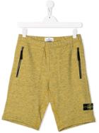 Stone Island Junior Teen Logo Patch Shorts - Yellow