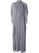 Michael Michael Kors Striped Maxi Dress, Women's, Size: Small, Black, Polyester