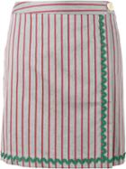 Jour/né Stripe Wrap Skirt, Women's, Size: 42, Grey, Cotton/polyester/rayon