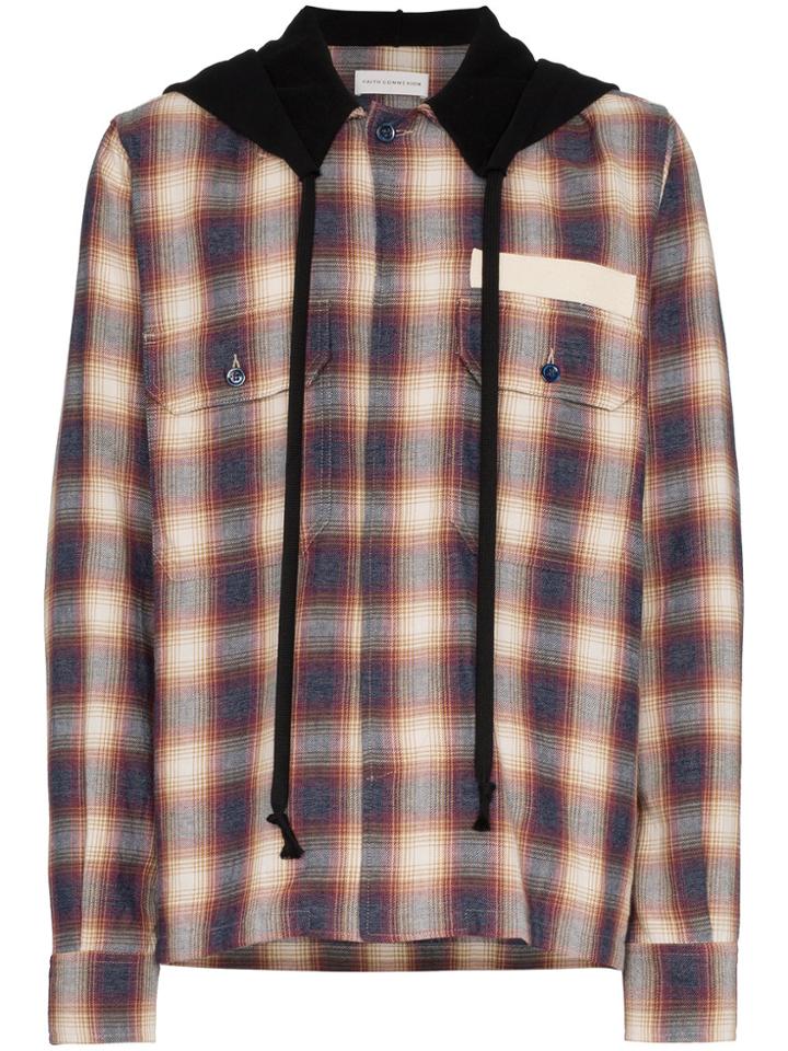 Faith Connexion Hooded Check Cotton Shirt - Multicolour