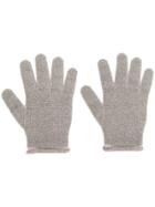 Fabiana Filippi Lamé Fine Knit Gloves - Grey