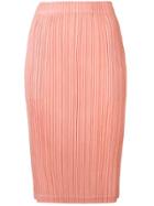 Pleats Please By Issey Miyake Pleated Straight Skirt - Pink & Purple