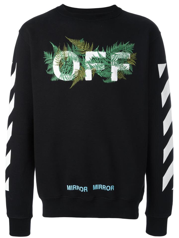Off-white Striped Sleeves Sweatshirt, Men's, Size: Small, Black, Cotton