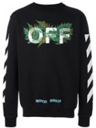 Off-white Striped Sleeves Sweatshirt, Men's, Size: Small, Black, Cotton
