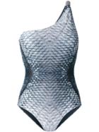Mona - Asymmetric Icelandic Swimsuit - Women - Polyester/spandex/elastane - L, Blue, Polyester/spandex/elastane