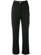 Balmain High-waisted Straight-leg Trousers - Black