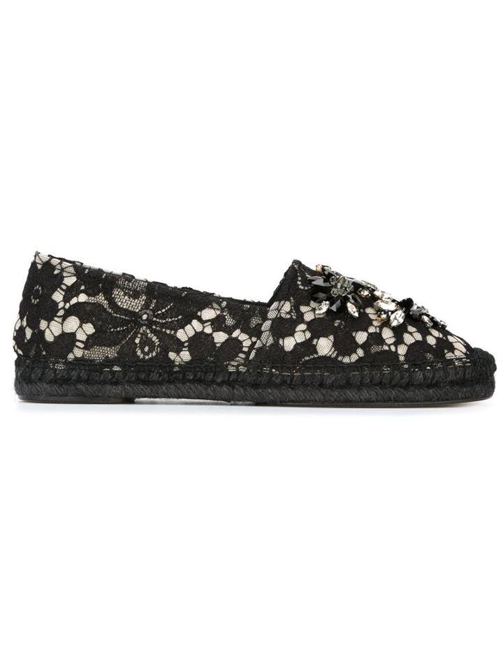 Dolce & Gabbana Embellished Lace Espadrilles