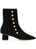 Rue St Button Embellished Boots - Black
