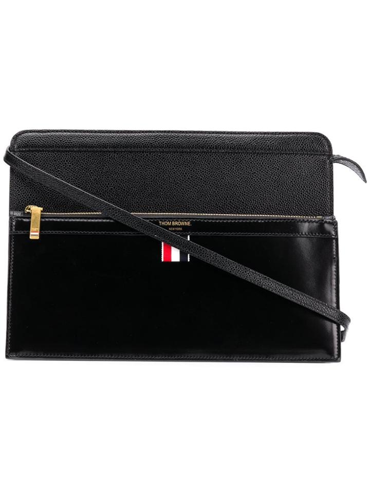 Thom Browne Mix Leather Lady Folio Bag - Black