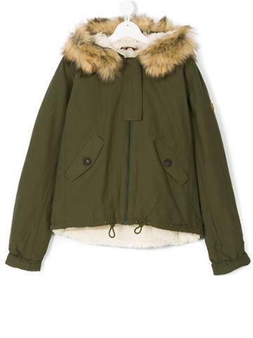 American Outfitters Kids Faux Fur Hooded Coat - Green