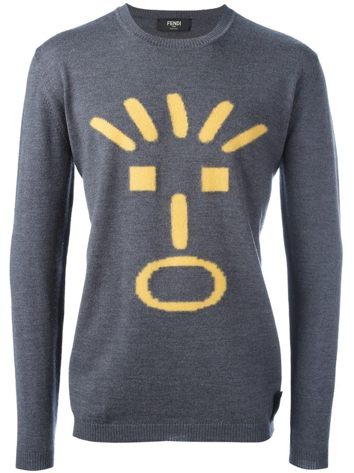 Fendi Face Intarsia Jumper - Grey