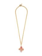 Chanel Vintage Clover Cc Pendant Necklace, Women's, Pink/purple