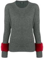 Simonetta Ravizza Panelled Sleeve Sweater - Grey