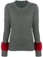 Simonetta Ravizza Panelled Sleeve Sweater - Grey