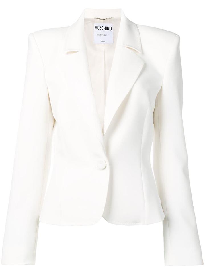 Moschino Single Breasted Blazer - White