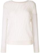 Onefifteen Burnout Zebra Pattern Jumper - White