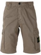 Stone Island Patch Pocket Shorts, Men's, Size: 30, Brown, Cotton