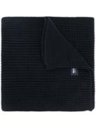 Woolrich Ribbed Logo Patch Scarf - Blue