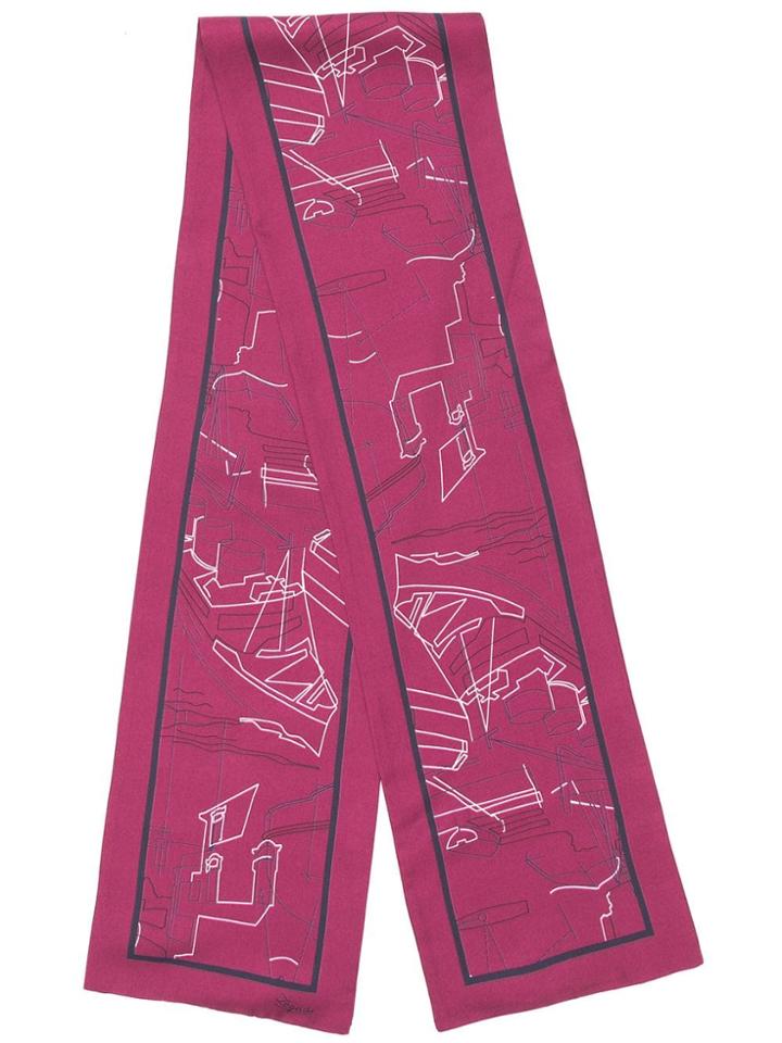Ermenegildo Zegna Printed Silk Scarf - Purple