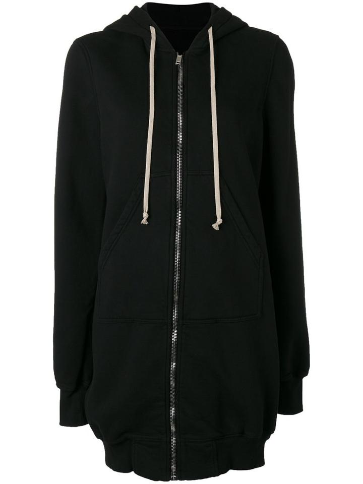Rick Owens Drkshdw Midi Zipped Hoodie, Women's, Black, Cotton