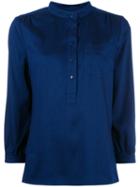 A.p.c. V-neck Blouse, Women's, Size: 38, Blue, Viscose/tencel