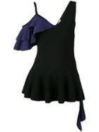 Jonathan Simkhai - Ruffle Detail Flared Top - Women - Nylon/spandex/elastane/rayon - Xs, Black, Nylon/spandex/elastane/rayon