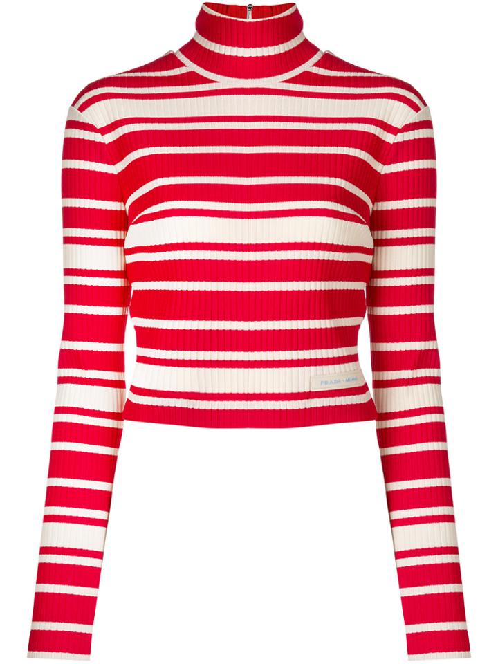 Prada Striped Knit Top - Red