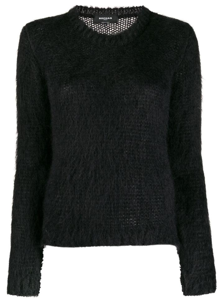 Rochas Slim-fit Crew-neck Jumper - Black