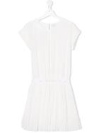 Dkny Kids Elasticated Logo Waistband Dress - White