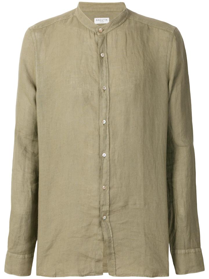 Bagutta Band Collar Shirt - Green