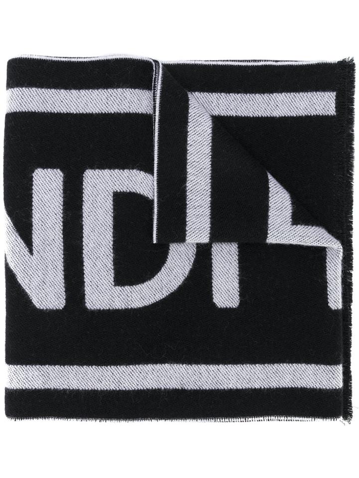 Fendi Intarsia Logo Scarf - Black