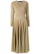 Cecilia Prado Knitted Drape Midi Dress - Gold