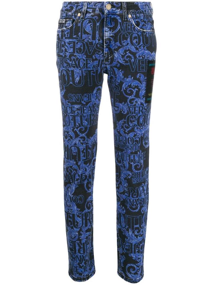 Versace Jeans Couture Barocco Print Skinny Jeans - Blue