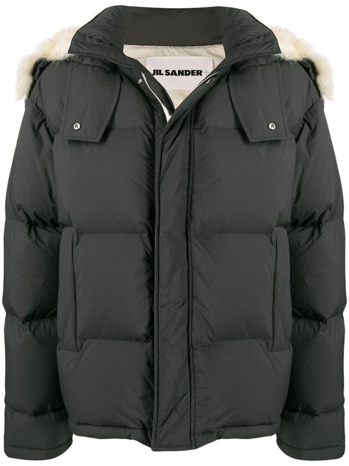 Jil Sander Hooded Puffer Jacket - Grey