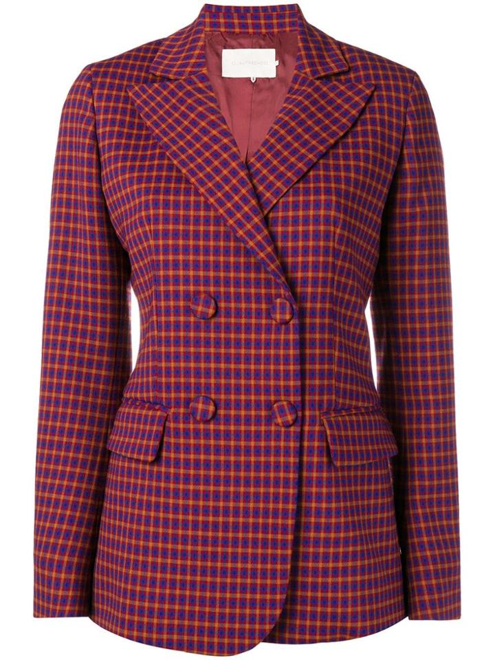 L'autre Chose Double Breasted Check Blazer - Red