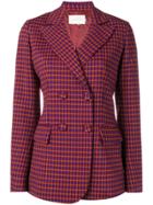 L'autre Chose Double Breasted Check Blazer - Red