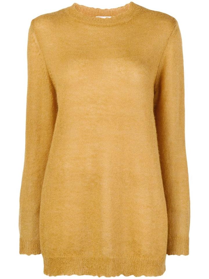 Red Valentino Distressed Elongated Jumper - Yellow