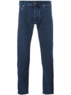Jacob Cohen Jacquard Slim Fit Chinos, Men's, Size: 32, Blue, Cotton/spandex/elastane
