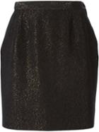 Yves Saint Laurent Vintage Metallic Thread Mini Skirt, Women's, Size: 40, Black