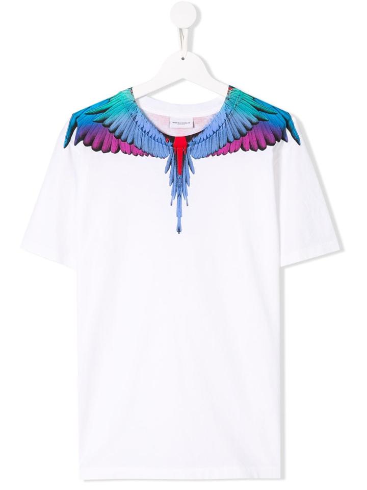 Marcelo Burlon County Of Milan Kids Teen Wings Print T-shirt - White