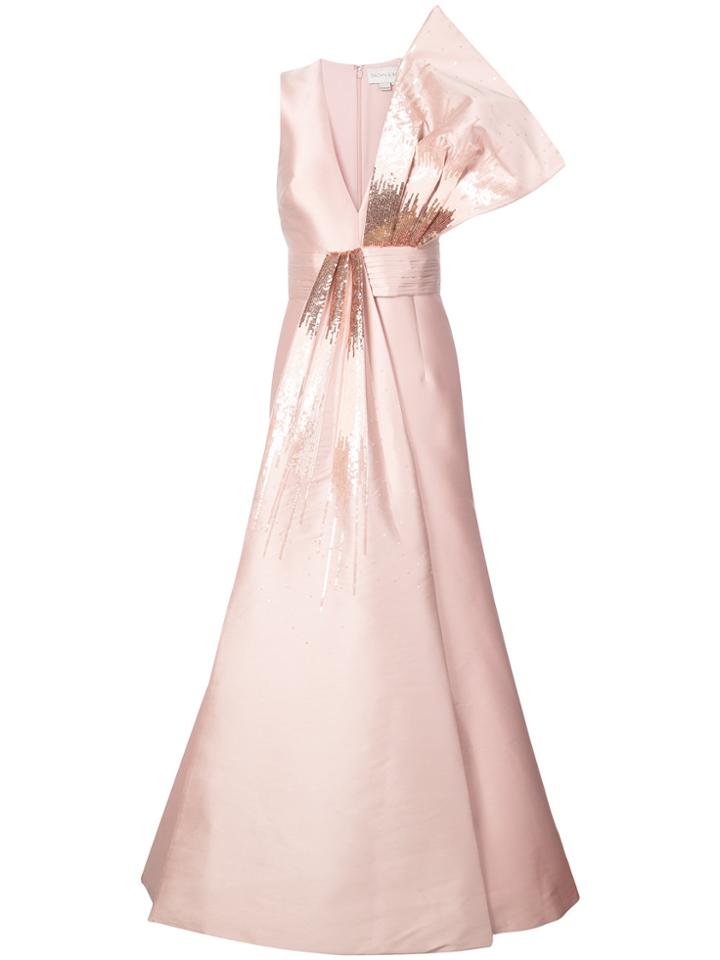 Sachin & Babi Blanche Sequin Embellished Mermaid Gown - Pink & Purple