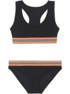 Burberry Icon Stripe Detail Bikini - Black