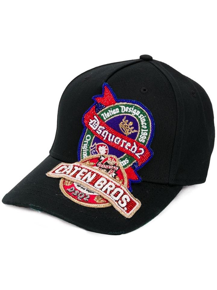 Dsquared2 Beaded Patch Baseball Cap - Black