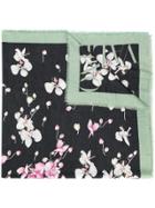 Valentino Floral And Logo Print Scarf - Black