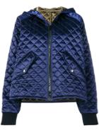 Msgm Hooded Quilted Jacket - Blue