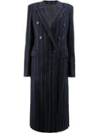 Juun.j Striped Hooded Coat - Blue