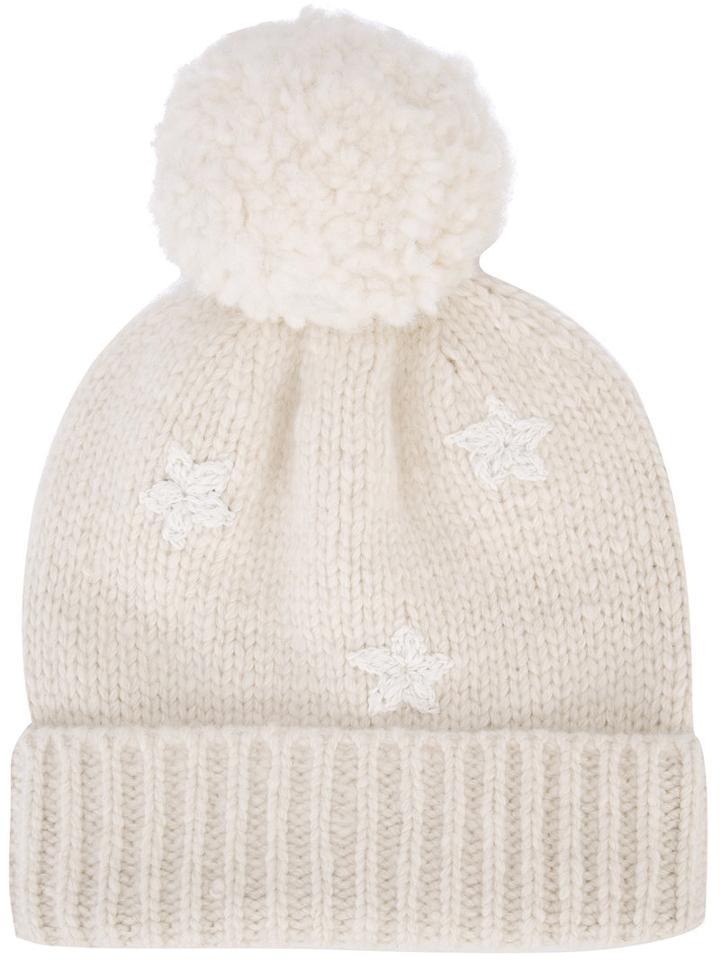 The Elder Statesman Cashmere Pom Pom Beanie, Adult Unisex, Nude/neutrals, Cashmere