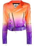 Fausto Puglisi Degradé Print Biker Jacket - Orange