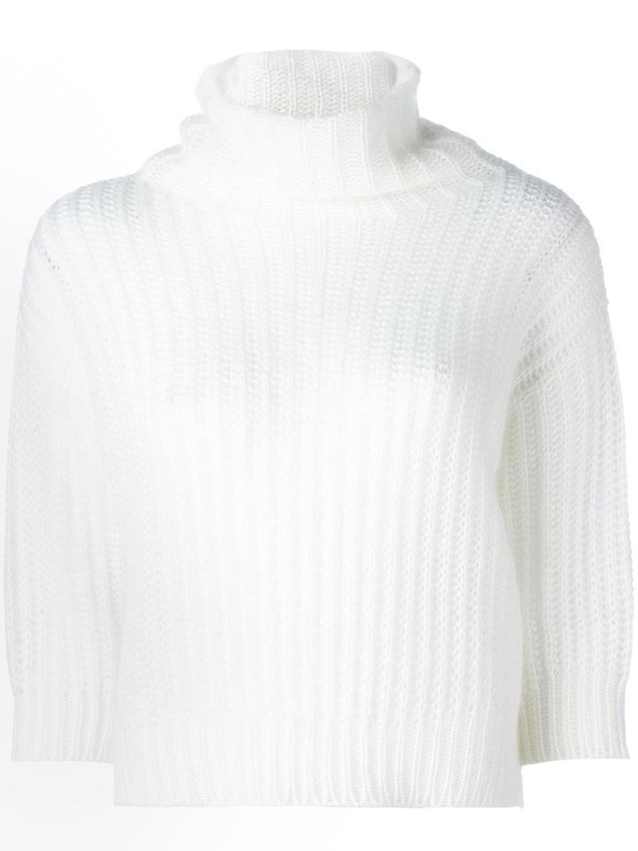 Brunello Cucinelli Roll Neck Sweater, Women's, Size: Medium, White, Polyamide/mohair/wool